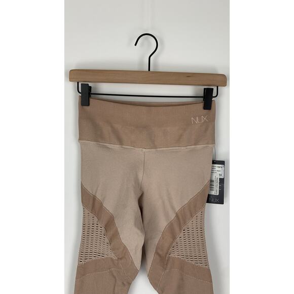 NUX Breathe Mesh Legging Womens Medium Peachy Sand New Workout Athletic - Picture 5 of 10